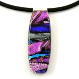 Dichroic Glass Elliptical Pendant in "Midnight" by Modern Artisans