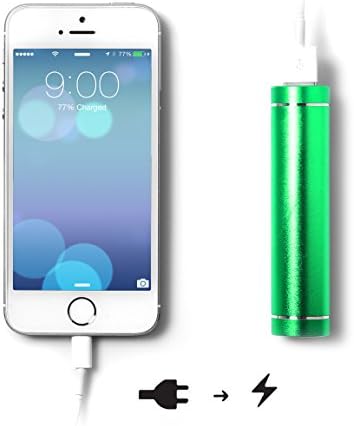 Ultra Portable USB External Battery Power Supply for iPhone 5 5S, GoPro Cameras, Ear Piece Headsets and Speakers (Emerald Green)