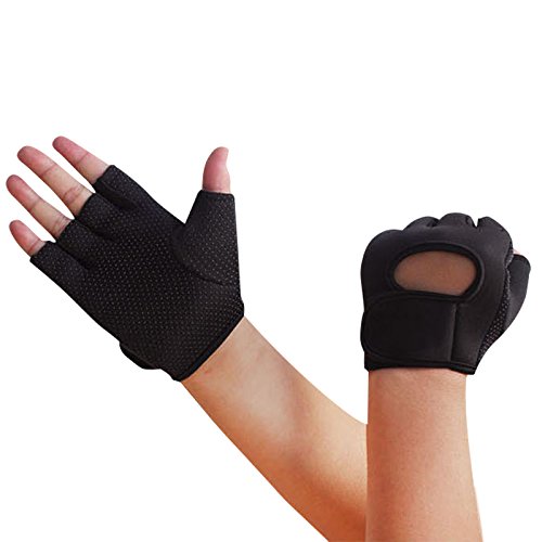 Nlife Power-Grip Half-finger SPORTS GLOVES,EXERCISE GLOVES Ideal For Cycling, Rowing, Weightlifting, and Cross Fit Training