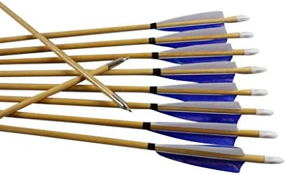 12x Longbows Arrows 11/32 Wooden Shaft Traditional Archery Target Practice Natural Feather Fletches (30)