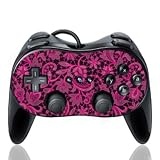 Design Skins for Nintendo Wii Classic Controller Pro - Dark Pink Embroidery Design Folie