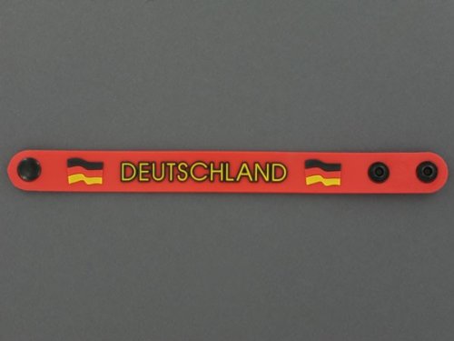 Deutschland Fanartikel Fan-Artikel Fußball EM WM Hut Brille Perücke Fahne, Fanartikel wählen:Silikonarmband groß rot