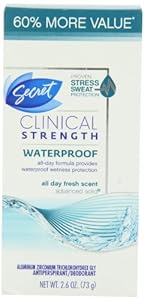 Secret Clinical Strength Waterproof All-Day Fresh Scent Advanced Solid Antiperspirant & Deodorant 2.6 Oz