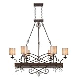 Capital Lighting 4168RT-497 Reserve Collection 8-Light Potrack/Chandelier, Rustic Finish with Moonlit Mica Shades