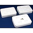 3 White Leather 5 Slot Ring Display Stands Jewelry Case