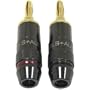 GLS Audio Black Chrome Series "Generation 4" Gold Connector Banana Plugs Banana Clips - 20 Pack (10 Reds & 10 Blacks).