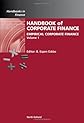 Handbook of Corporate Finance, Volume 1: Empirical Corporate Finance (Handbook of Corporate Finance)