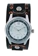 Nemesis Unisex Black Leather Band with Round Alloy Watch Case