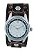 Nemesis Unisex Black Leather Band with Round Alloy Watch Case