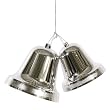12" Commercial Sized Shiny Silver Double Bell Shatterproof Christmas Ornament