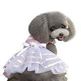 HP95(TM) 2015 Hot Pet Dog Puppy Tutu Princess Dress Stripe Bow Lace Skirt Clothes Pet Apparel (M)