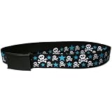 Skulls & Stars - Black, White and Blue Web Belt