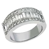 14k White Baguette 2.11 Ct Diamond Band Ring - Size 7.0