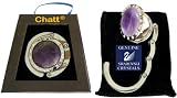 Amethyst Gemstone Swarovski Crystal Mirror FOLDING Purse Holder