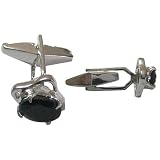 Gifts For Dads Sterling Silver Onyx Gemstone Cufflinks Set (cflng163)