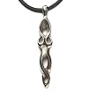 Goddess of Inner Peace for Well Being, Pewter Pendant with Black Corded Necklace