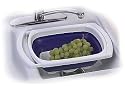 Progressive International 6 Quart Collapsible Over-the Sink Colander, Blue and White