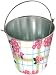 Esschert Design USA Teatowel and Flower Print 12-Liter Galvanized Bucket