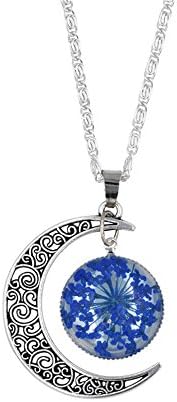 Hollow moon time flower pendant alloy