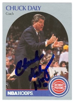 Chuck Daly Autographed/Hand Signed basketball card (Detroit Pistons)