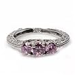 STERLING SILVER RING With Pink CZ, Clear CZ
