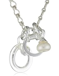 Catherine Canino Sterling Silver and Freshwater Pearl Horseshoe Necklace, 34"