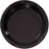 Hanna K. Signature Collection 50 Count Plastic Plate, 10-Inch, Black
