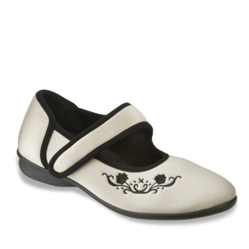 Drew Shoe Women's Jada Mary Jane,Ivory Stretch,8.5 WW US