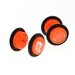Fake Acrylic Plugs - Orange with White 16g Wire; 8mm - Sold as a Pair