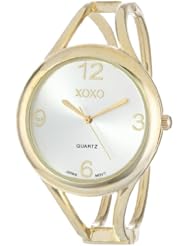 XOXO Womens XO1096 Silver Dial Gold-tone Bangle Watch