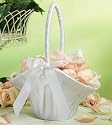 9.5" Satin Flower Girl Basket - White Color