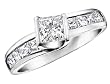 Princess Cut Diamond Engagement Ring 1 Carat (ctw) in 14K White Gold (CERTIFIED)