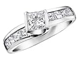 Diamond Engagement Ring 1/2 Carat (ctw) Princess Cut in 14K White Gold