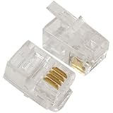 uxcell 4 Pin RJ10 4P4C Connector Plug for Handset Cable 4 Pcs