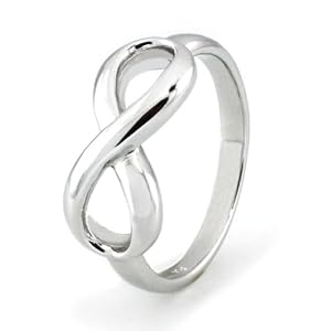 Argent Fin Infini Anneau - Taille 54.5