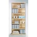 Modern Beech Wood Finish & Chrome CD DVD Storage Unit with Shelves
