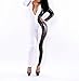 Sexy Womens Deep V Neck Bodycon Bandage Jumpsuits Romper Playsuit (US L, Black-white)