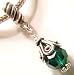 May Birthstone Silver Emerald Charm Bead Fit Pandora