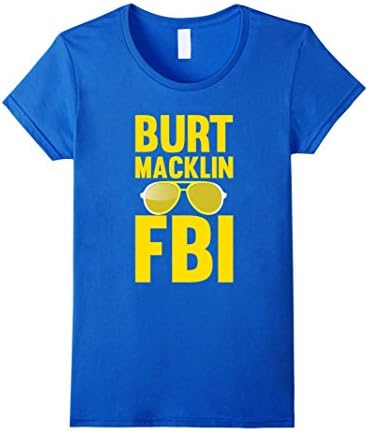 Women's Burt Macklin FBI Shirt Small Royal Blue
