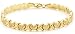 14K Gold Hugs & Kisses Heart Bracelet, 5.8mm wide