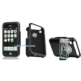 Apple iPhone 3G / iPhone 2nd Generation / iPhone 2G Black Metal Case with Stand + Premium Screen Protector in LOWEST Shipping $2.98 newly tagged 