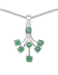 1.20 Carat Genuine Emerald 925 Sterling Silver Pendant