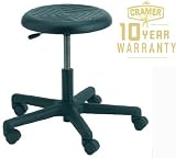 Rhino Hand Activated Desk Height Stool with Urethane Seat