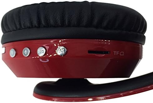 Tengreen Music Headphones Over Ear Wiress Foldable Bluetooth Stereo Headset Handsfree Gaming Headphone with Micphone Wireless Music and Handsfree Tf Fm (Red)