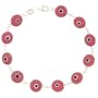 Sterling Silver Pink Color Evil Eye Bracelet