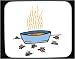 Mouse Pad with bug, soup, insect, bowl, steam