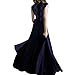 Sue&Joe Women's Chiffon Bridesmaid Dress Lace V-neck Sleeveless Vintage Maxi Dress