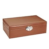 Davidt's - 702042 - Mallette Plate Synth&eacute;tique - Fa&ccedil;on Vachette Cognac - 24x7.5x15.5 cm