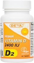 Deva Vegan Vitamins Vegan Vitamin D 2400 IU, 90-Count