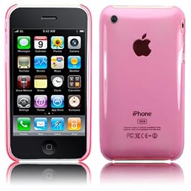 IPHONE 3G 3GS SOFT PINK HYBRID SUPER SLIM CRYSTAL BACK FLEXY SHELL CASE COVER